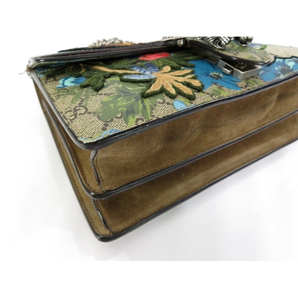 Gucci Beige and Blue Floral Shoulder Bag - Picture 4 of 16